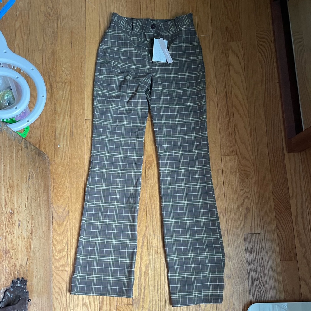 Flare plaid pants